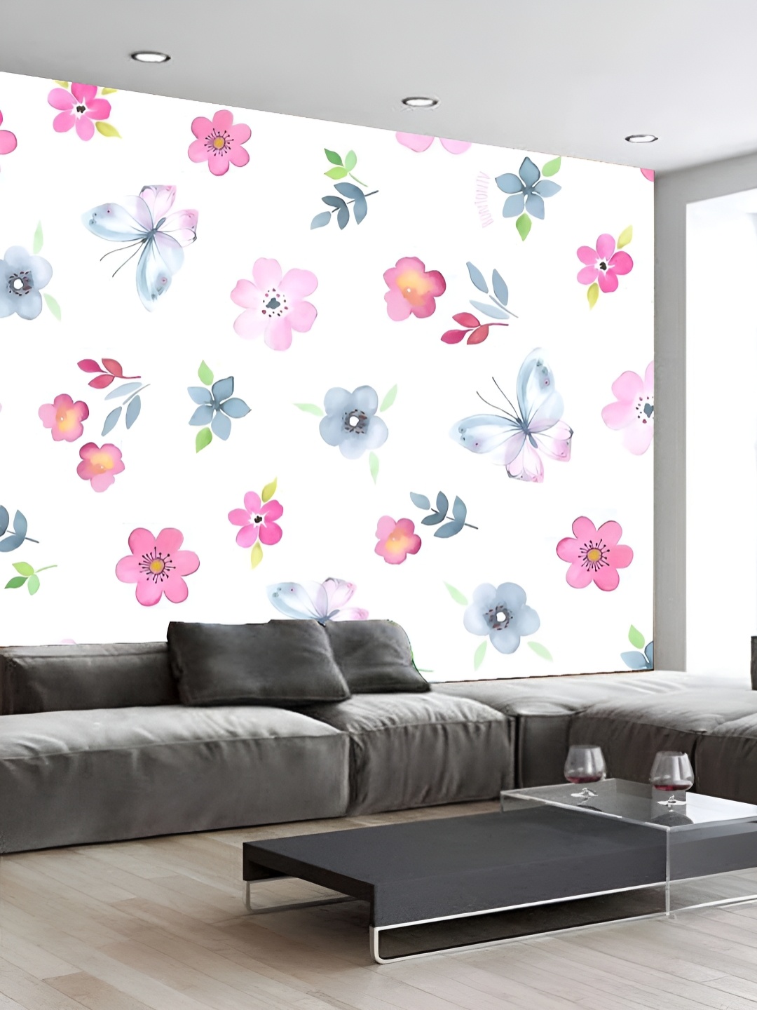 

KSHIRSA Pink & White Abstract Printed Self Adhesive Removable Wallpaper
