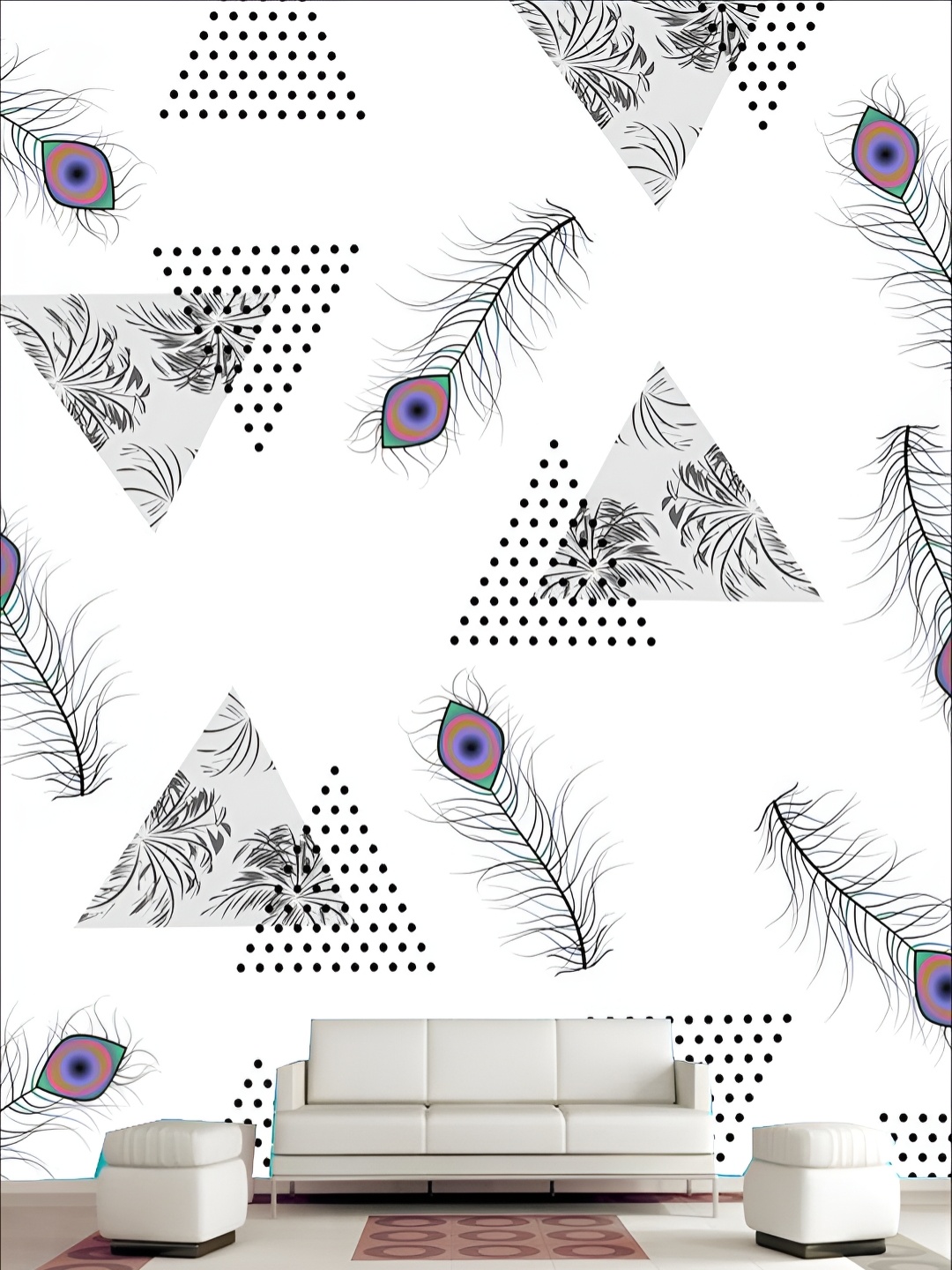

KSHIRSA White & Black Floral Printed Self Adhesive Wallpaper