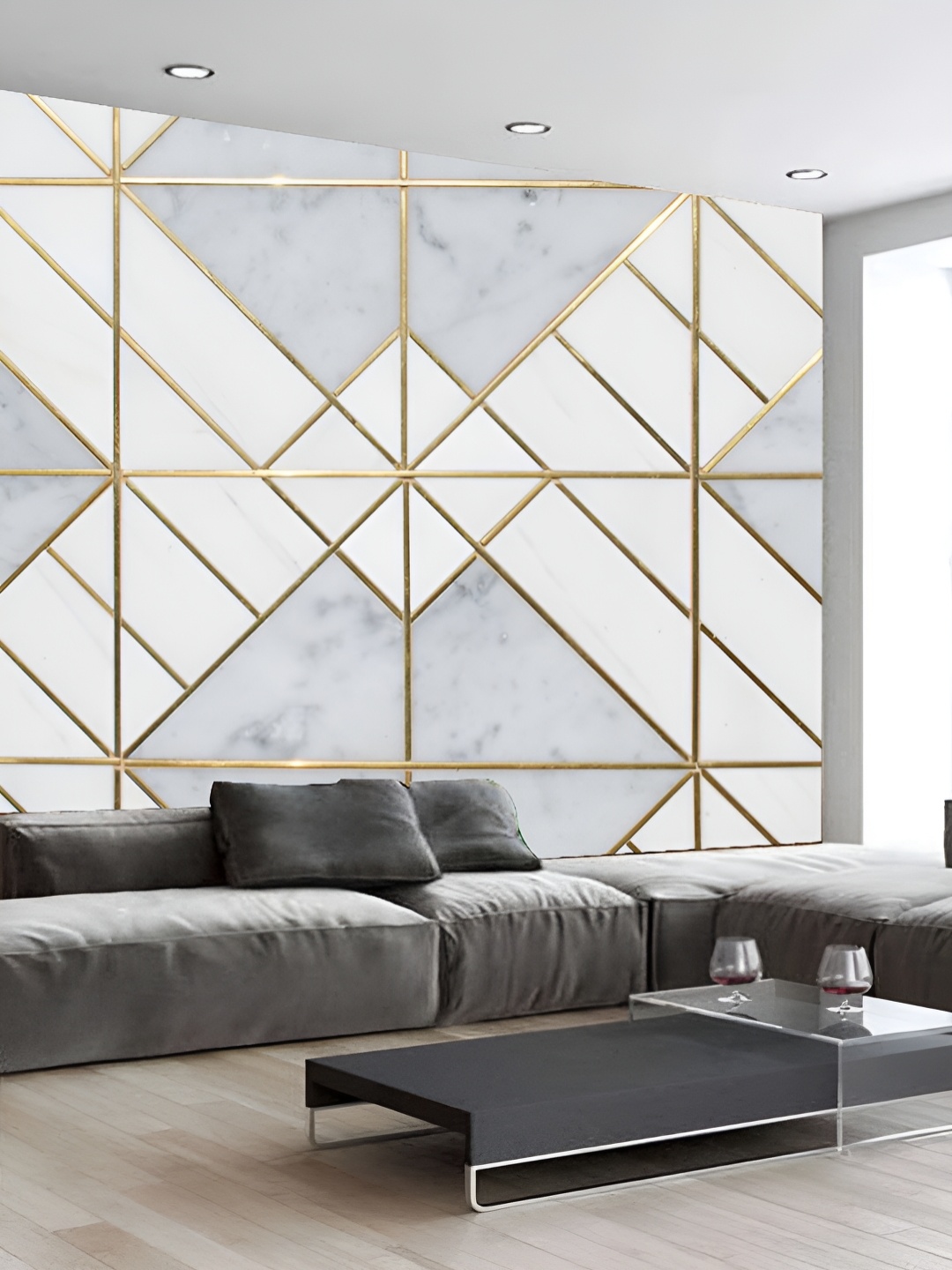 

KSHIRSA Grey & White Geometric Printed Self Adhesive Wallpaper