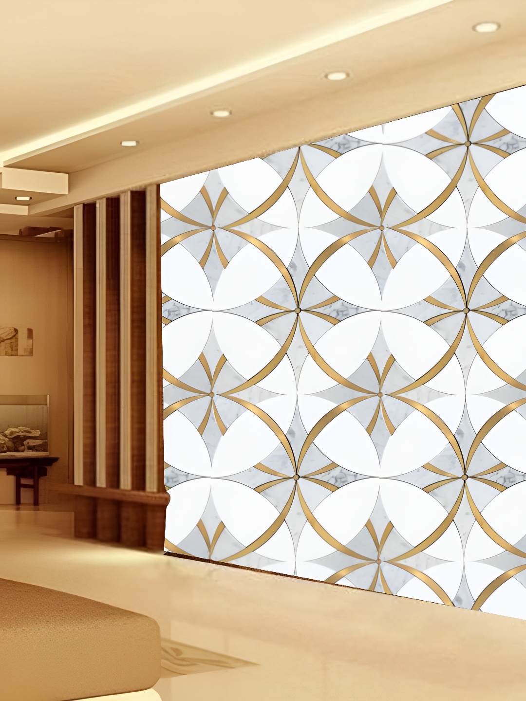 

KSHIRSA White & Grey Abstract Printed Self-Adhesive & Removable Wallpaper