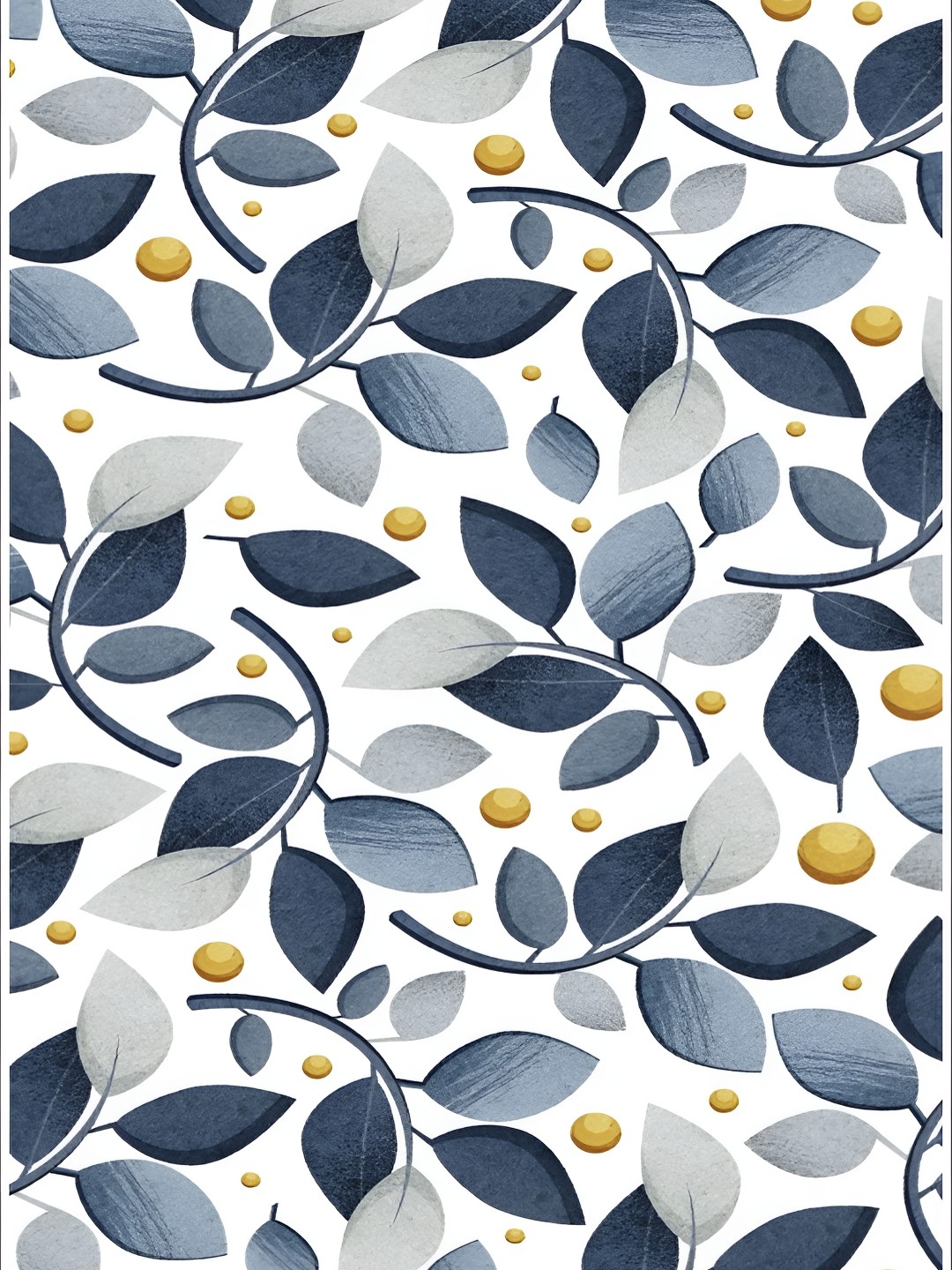 

KSHIRSA Blue & White Floral Printed Self Adhesive Removable Wallpaper