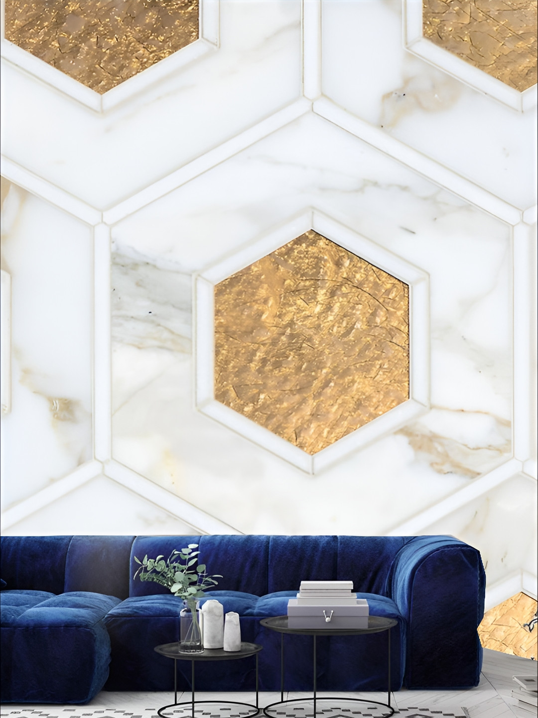

KSHIRSA White Geometric Printed Self Adhesive Removable Wallpaper