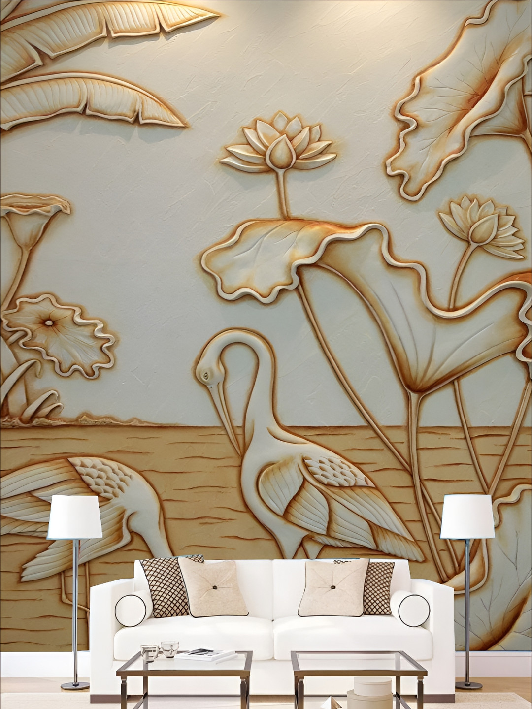

KSHIRSA Grey & Beige Floral Printed Self-Adhesive & Removable Wallpaper