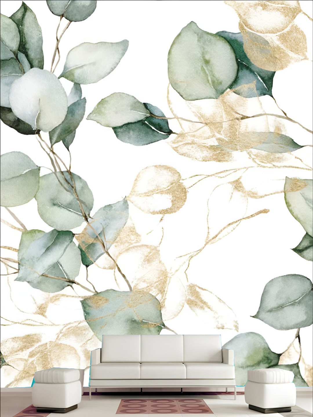 

KSHIRSA Green Floral Printed Self Adhesive Removable Wallpaper