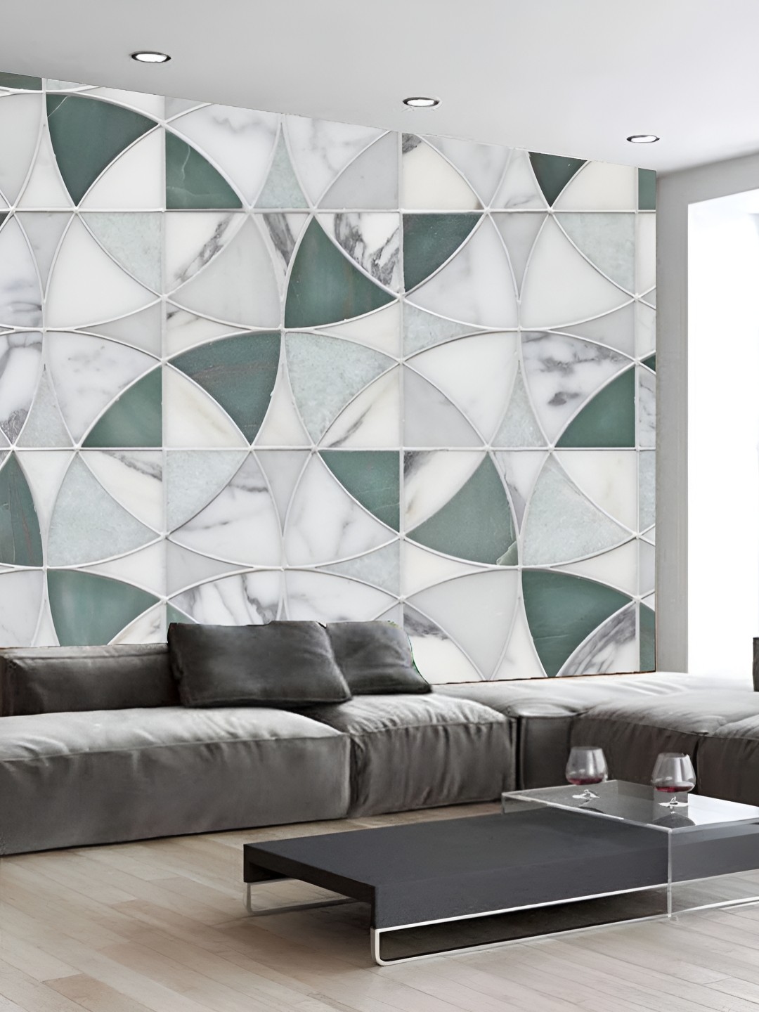 

KSHIRSA Green Abstract Printed Self Adhesive Removable Wallpaper
