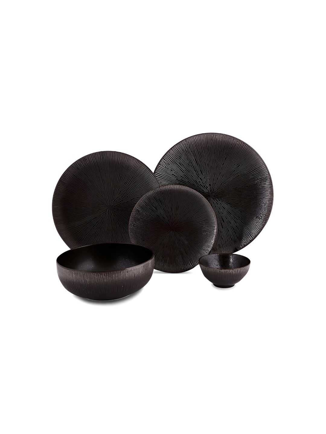 

Hitkari Brown 21 Pieces Textured Porcelain Matte Dinner Set