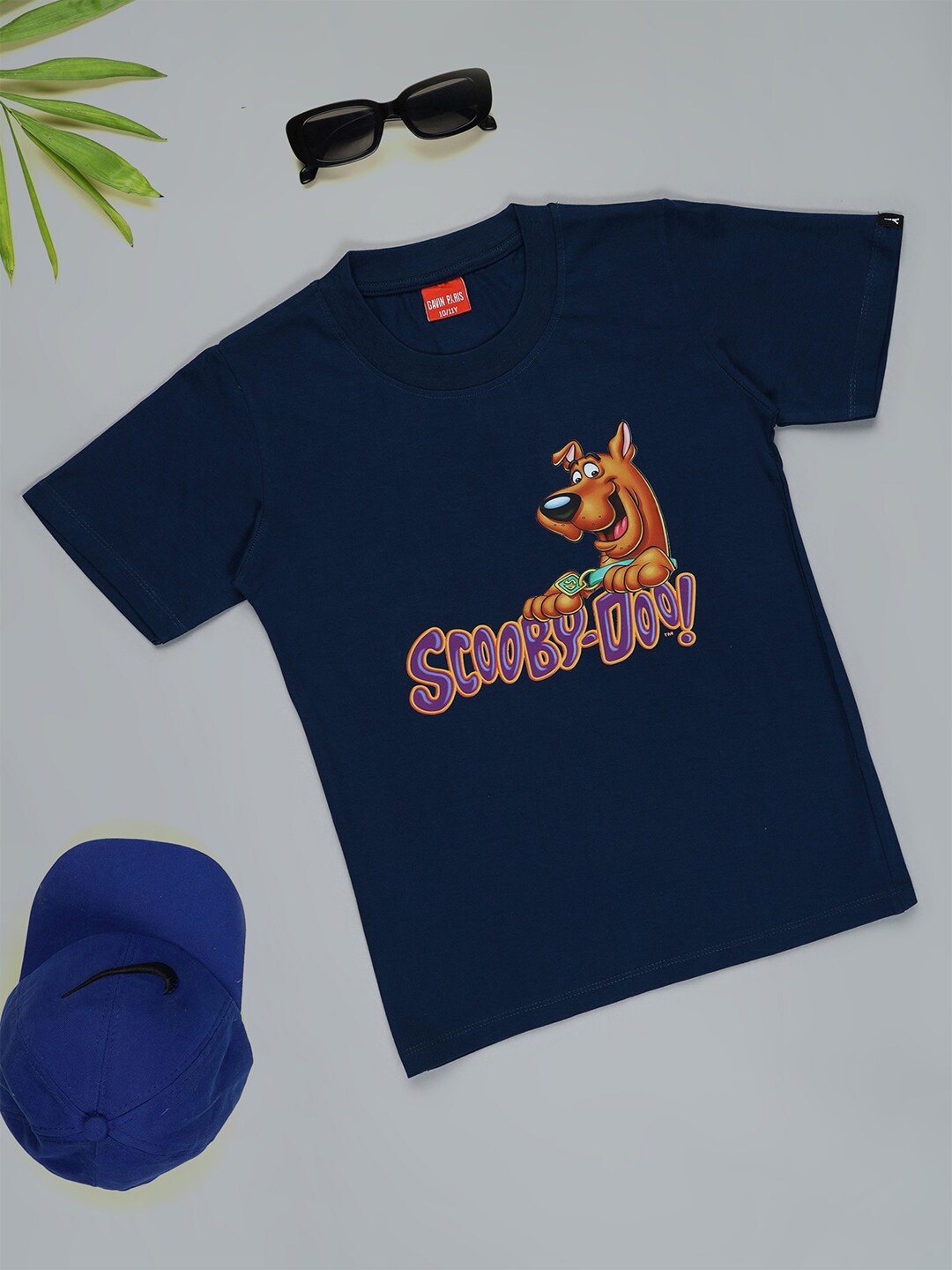 

Gavin Paris Girls Scooby-Doo Printed V-Neck Bio Finish Applique T-shirt, Blue