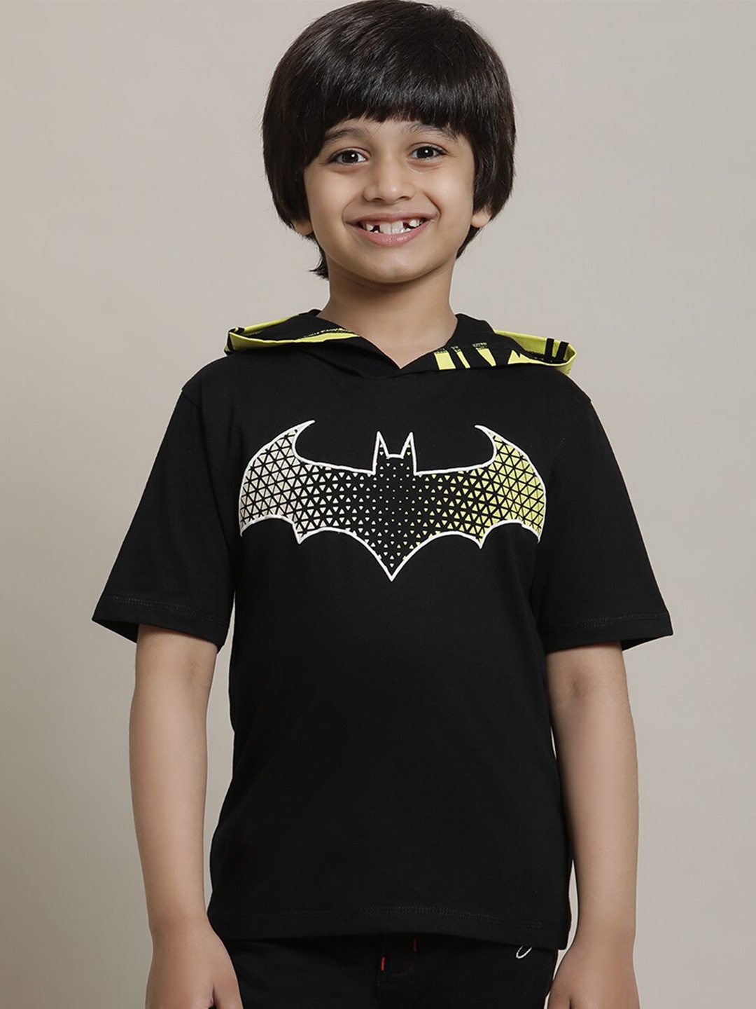 

Kids Ville Batman Printed Pure Cotton T-Shirt, Black