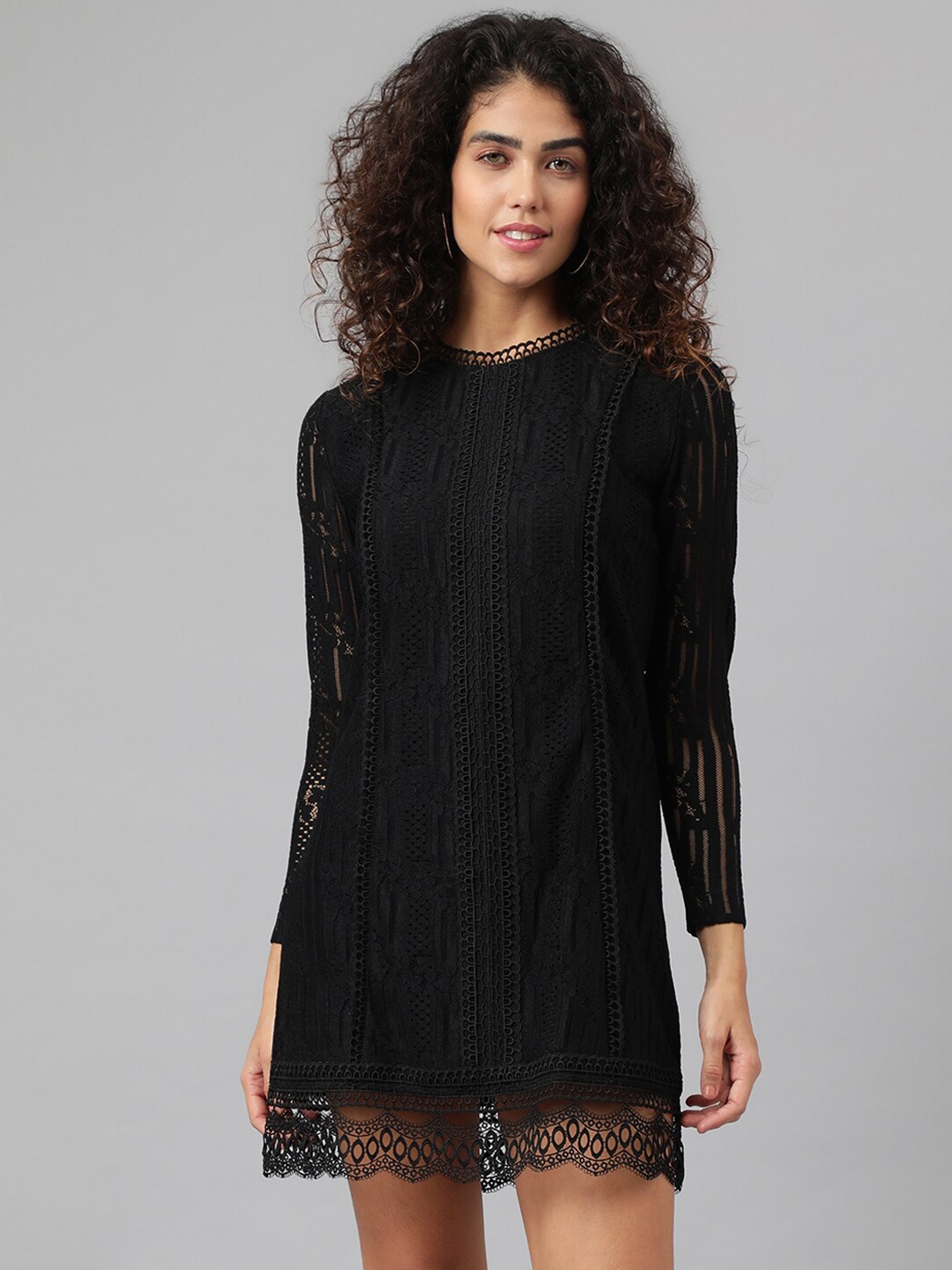 

ANAI Self Design Sheath Dress, Black