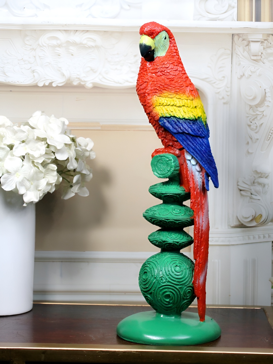 

THE WHITE INK DECOR Green Figurine Showpiece