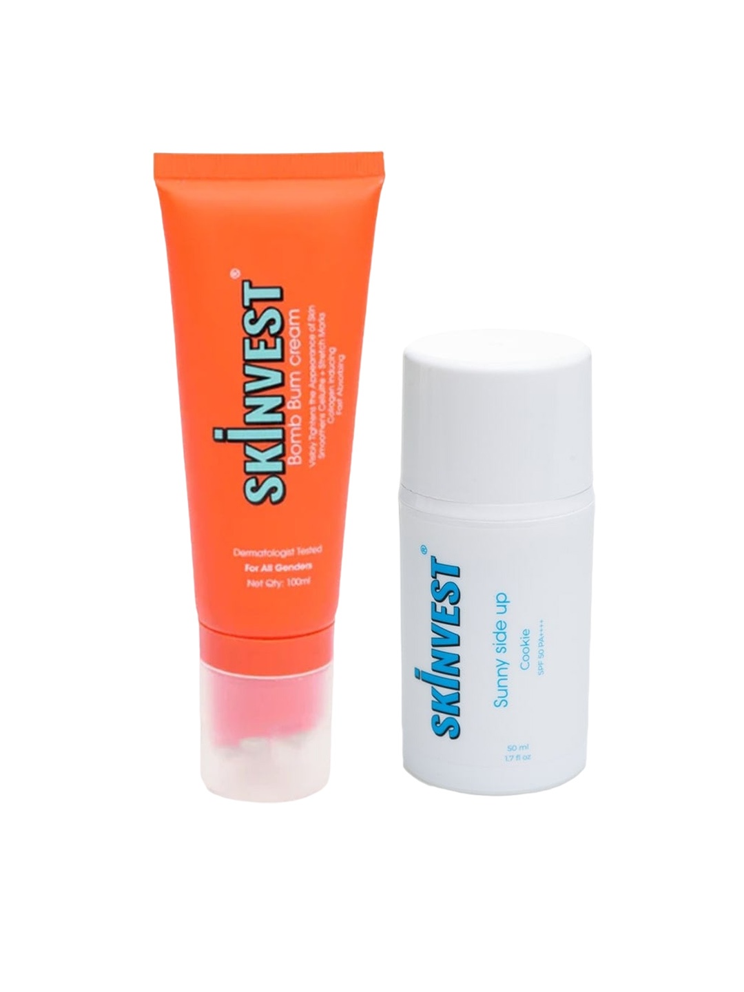 

SKINVEST Bomb Bum Body Cream-100ml-Sunny Side Up Cookie Sunscreen - 50ml, White