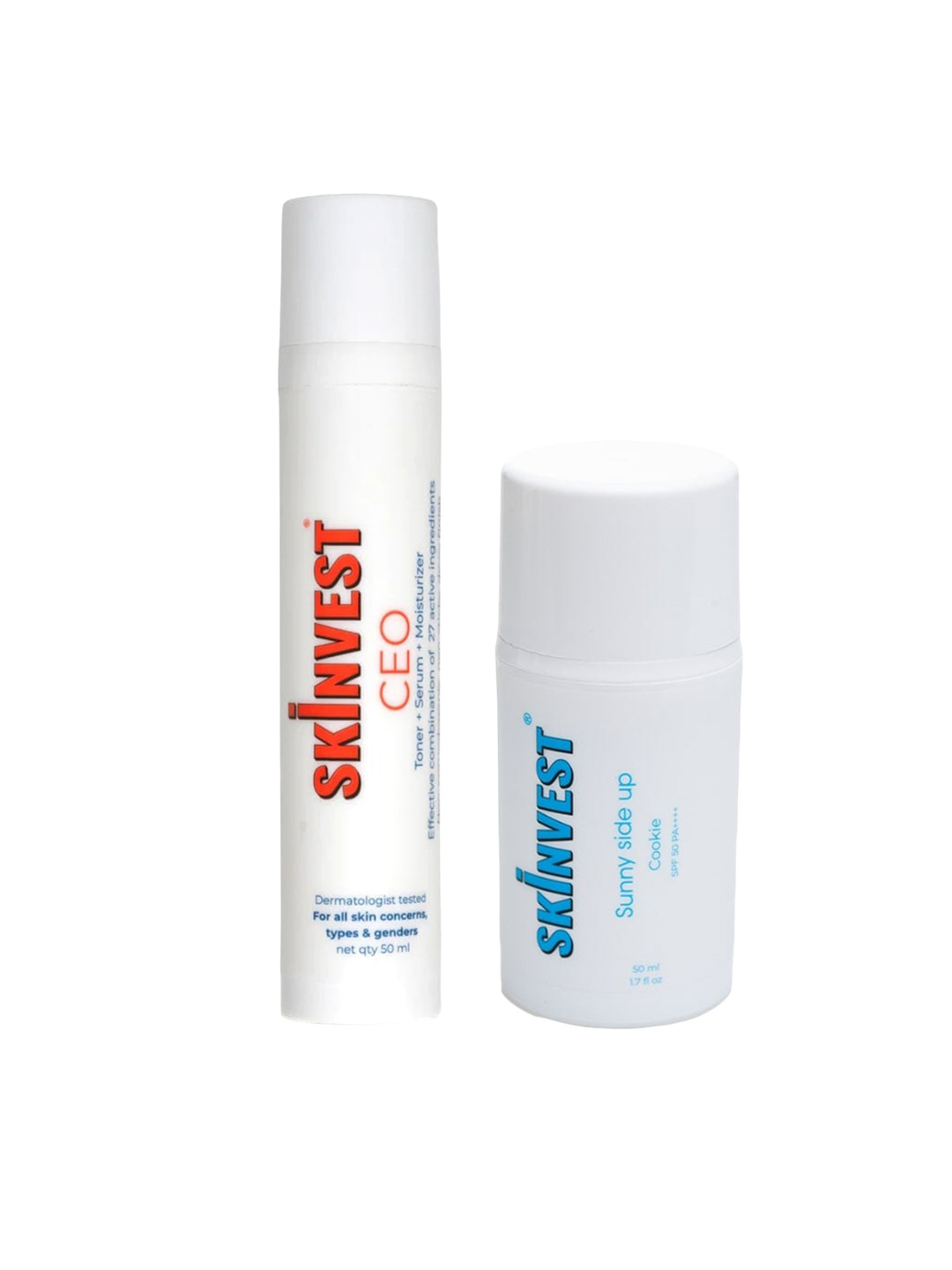 

SKINVEST CEO Glow Serum & Sunny Side Up Cookie Sunscreen - 50ml Each, White