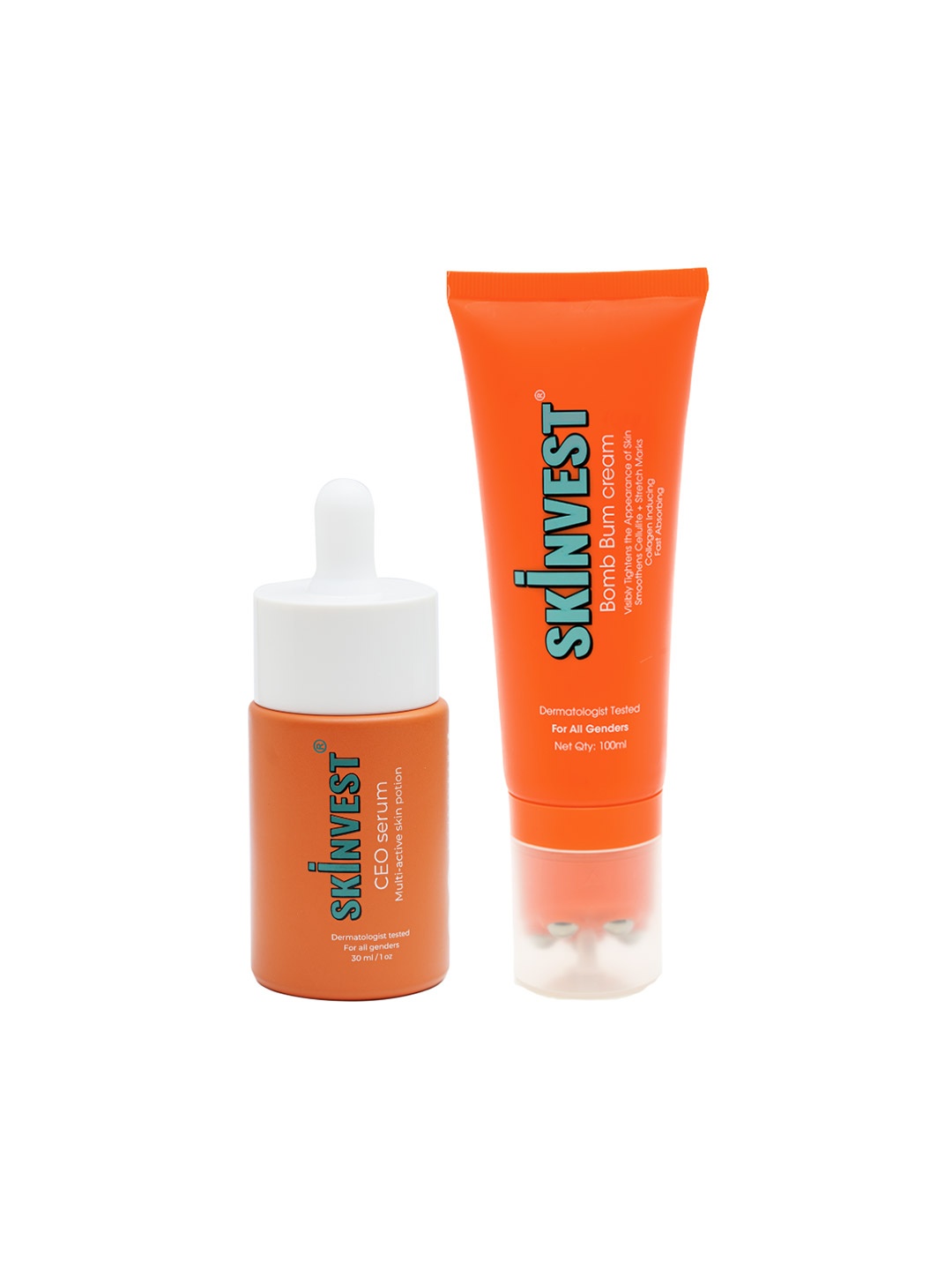 

SKINVEST Set of Bomb Bum Body Cream & CEO Toner Serum Moisturizer - 100ml+50ml, White