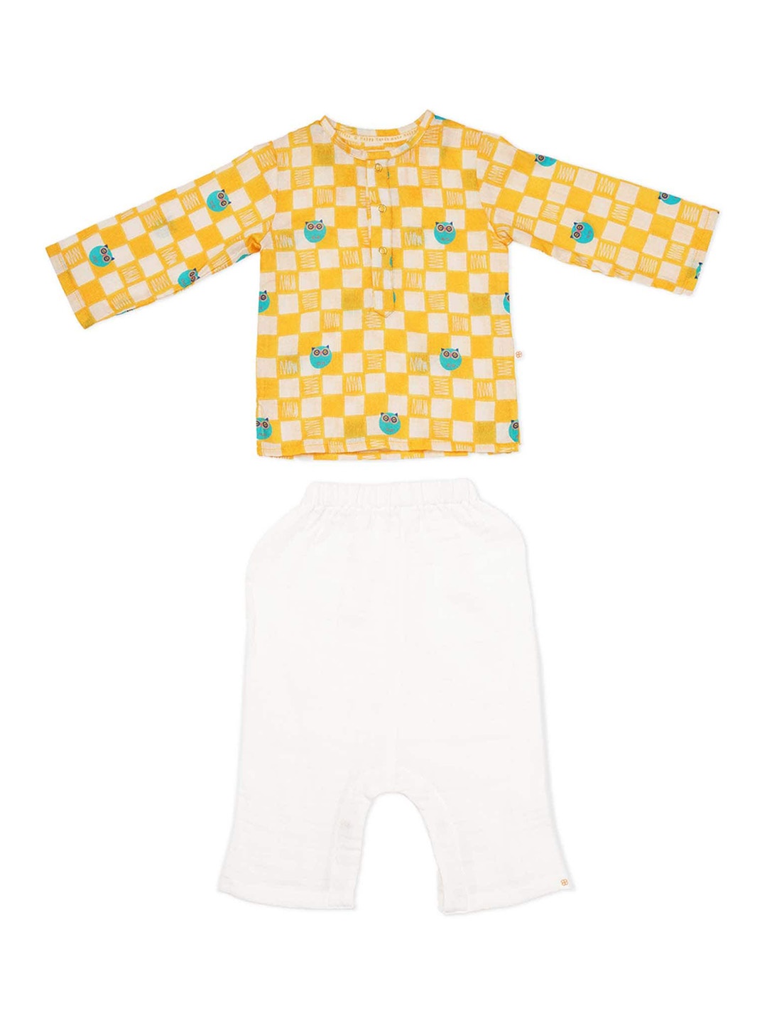 

GREENDIGO Boys Geometric Printed Round Neck Regular Kurta & Pyjamas, Yellow