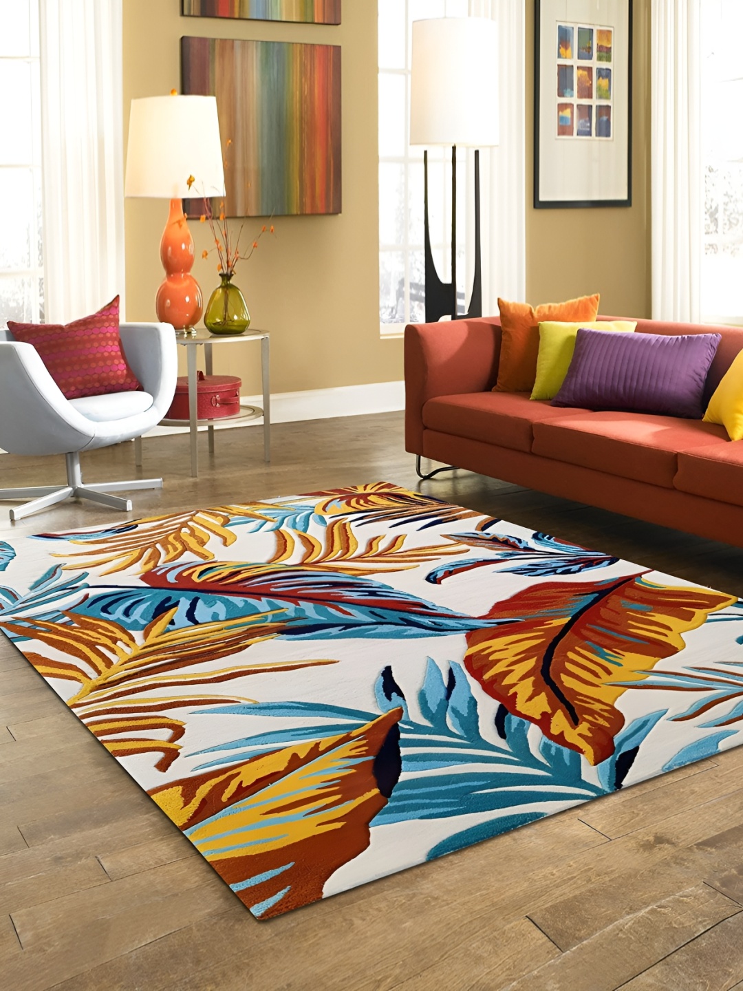 

Asad Emporium Rugs Red & Orange Traditional Hand-Tufted Woollen Carpet