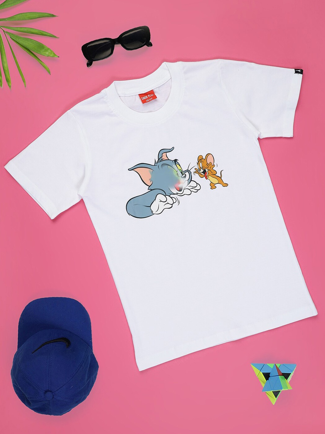 

Gavin Paris Girls Tom & Jerry Printed Round Neck Bio Finish Pure Cotton T-shirt, White