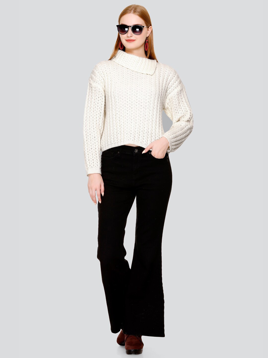 

GOSHA & MAU Ribbed Woollen Pullover Sweater, Cream