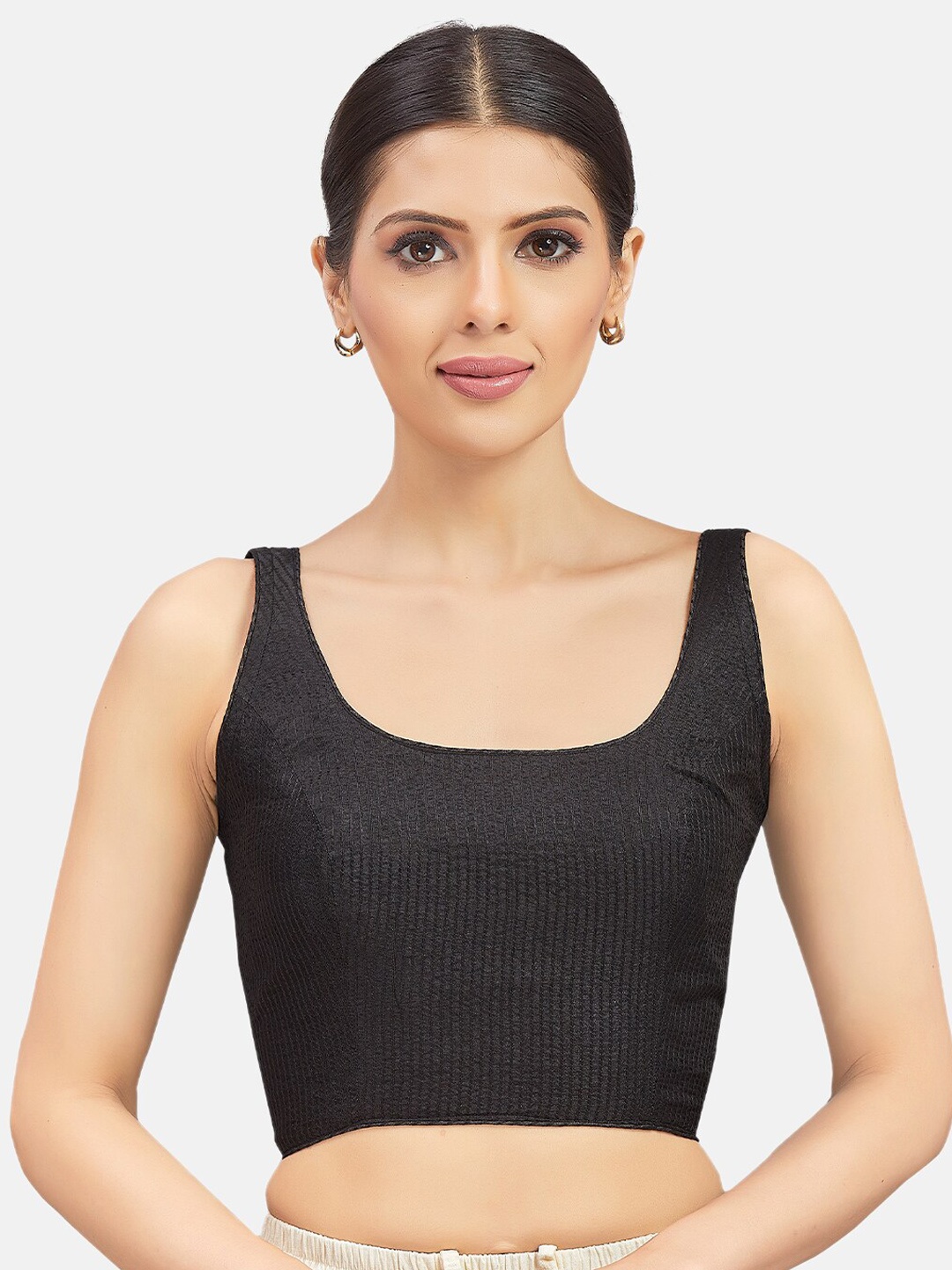 

Studio Shringaar Shoulder Straps Saree Blouse, Black