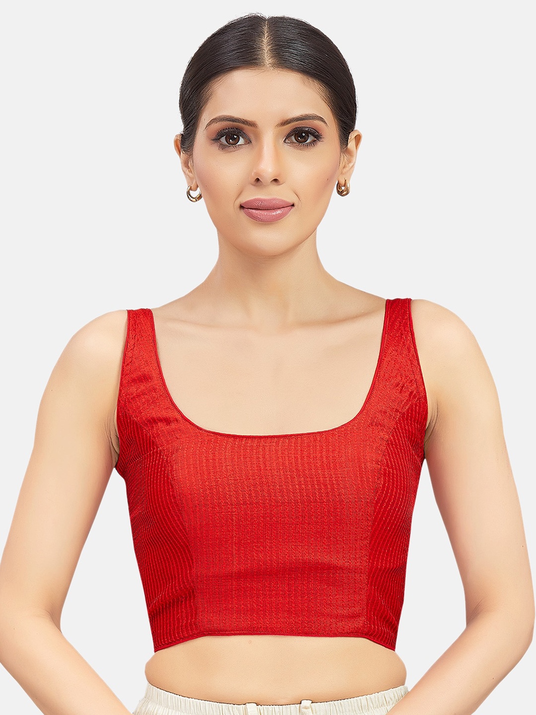 

Studio Shringaar Shoulder Straps Saree Blouse, Red