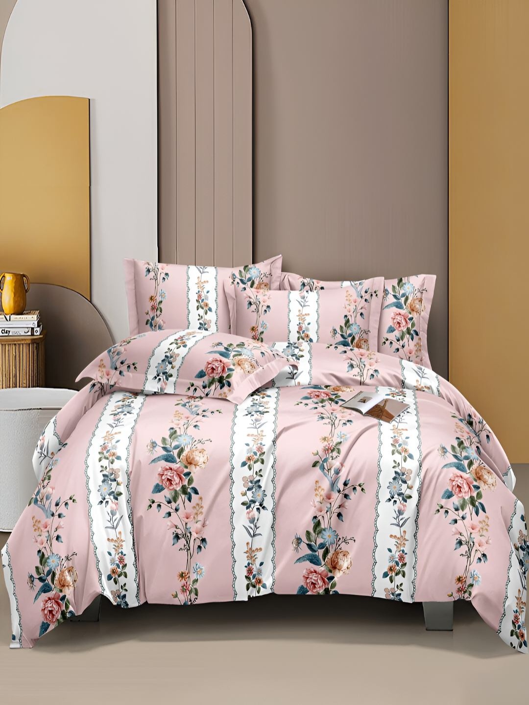 

GAPU & BALY Multicoloured 180 TC Queen Bedsheet with 2 Pillow Covers, Multi