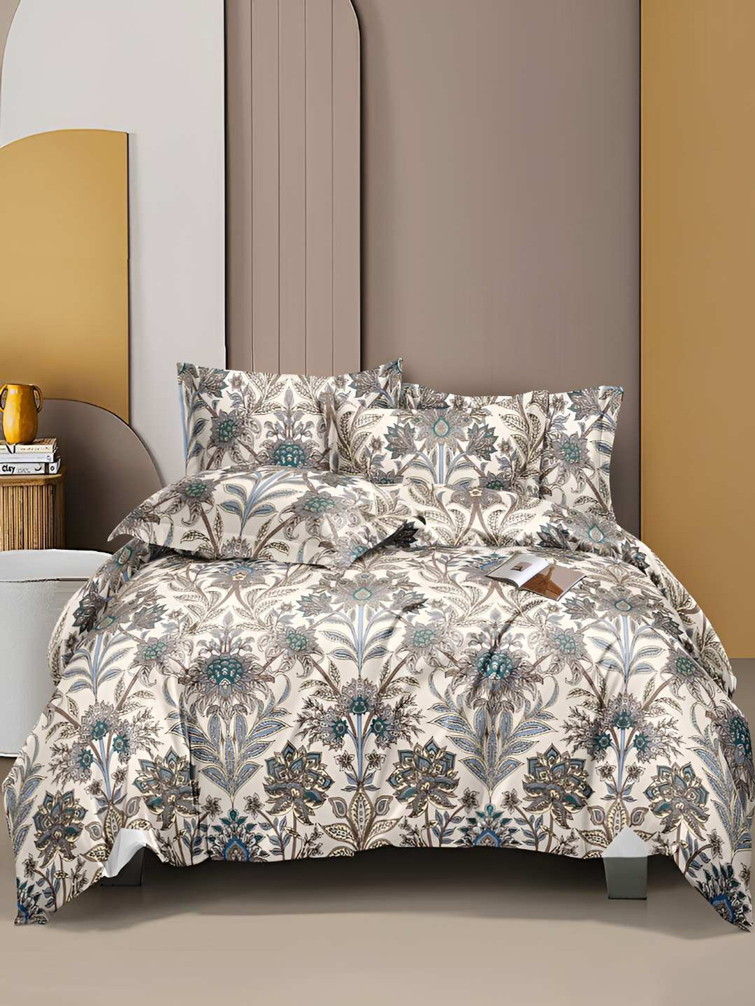 

GAPU & BALY Multicoloured Floral 180 TC Queen Bedsheet with 2 Pillow Covers, Multi