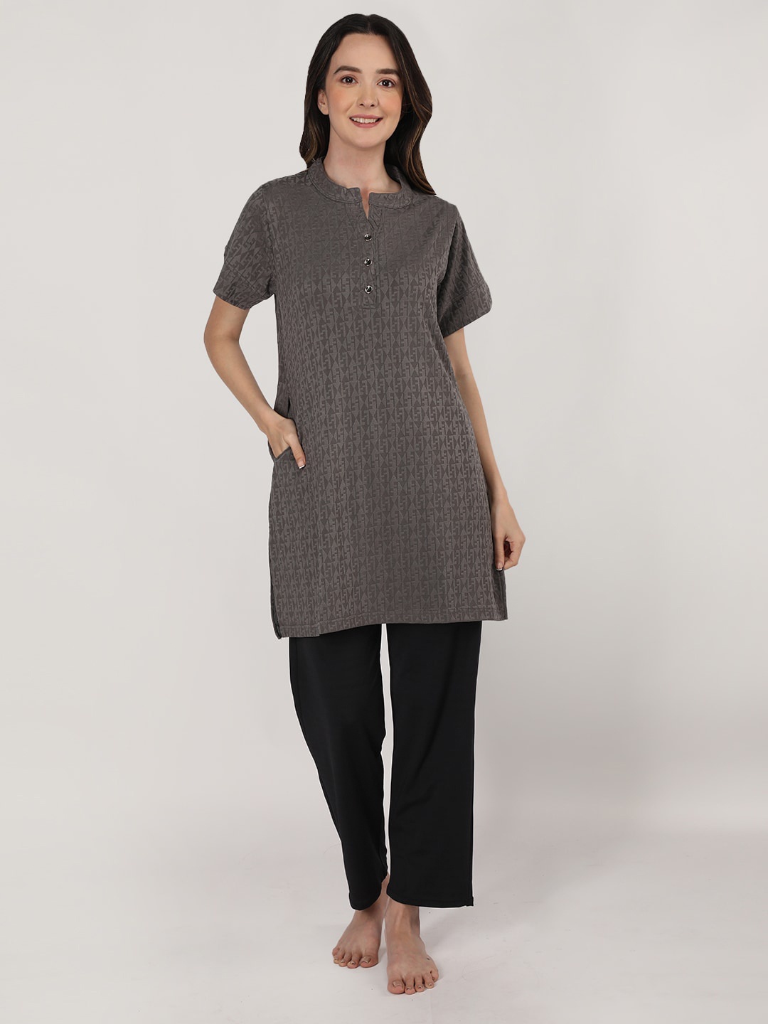

Duchess Women Printed Night suit, Grey