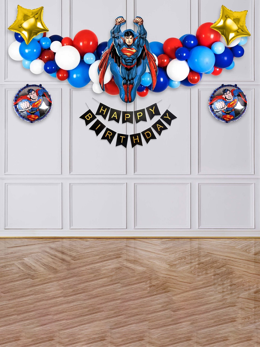 Special You 44-Pcs Blue & Red Super Man Theme Happy Birthday DIY kit
