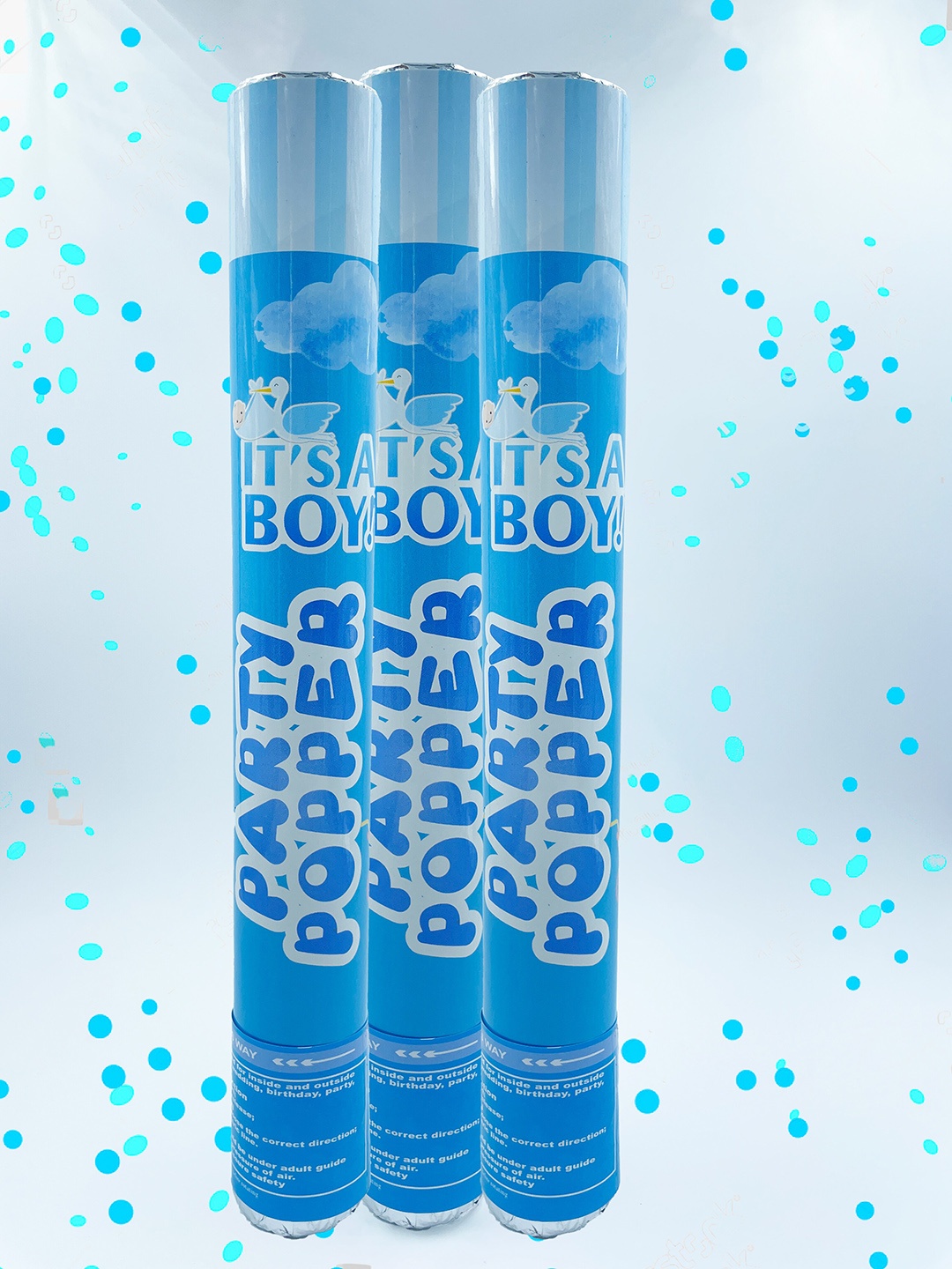 

Special You 3 Pieces Circle Confetti Party Poppers, Blue