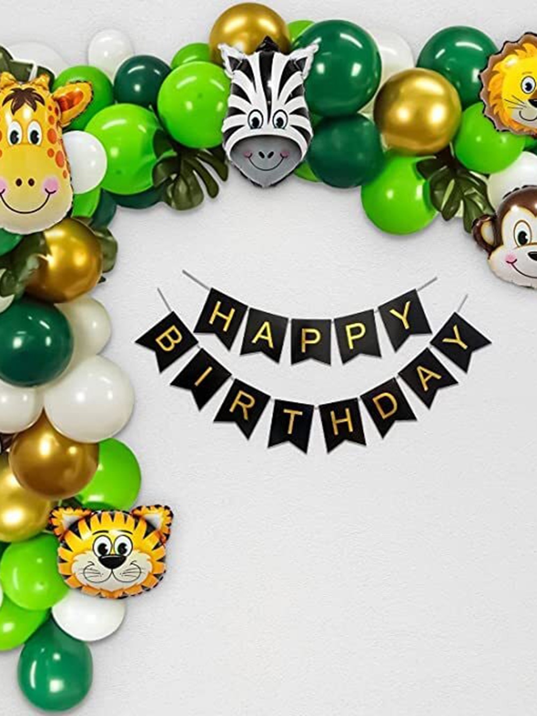 Special You 50-Pcs Green & Yellow Animal Theme Balloons Decoration Items