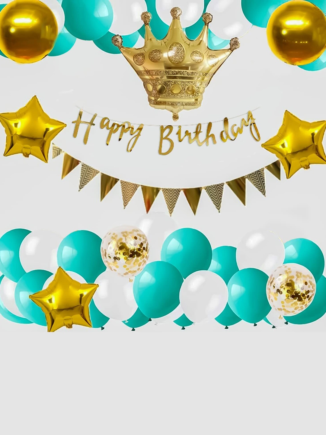 

Special You White & Sea-Green 62-Pcs Theme Happy Birthday Diy kit