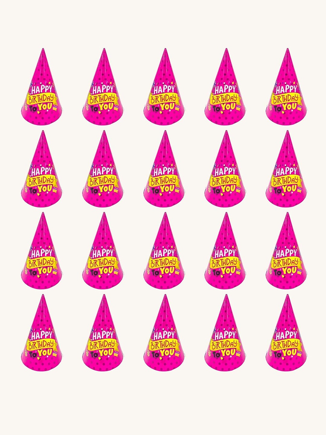 

Special You Pink & Yellow 20 Pieces Printed Birthday Caps