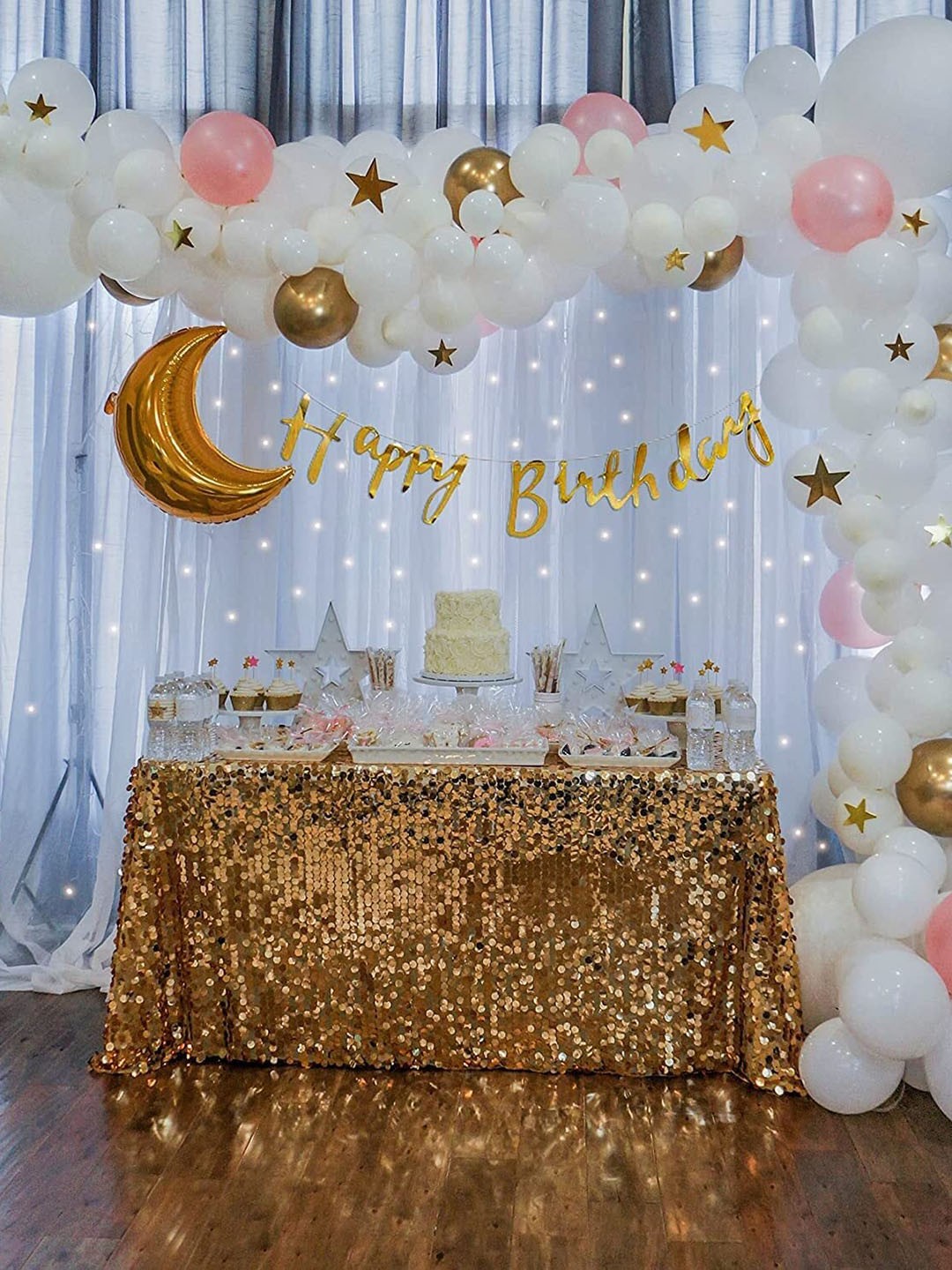 

Special You Pink & White 70 Pieces Birthday Decor Set, Rose gold