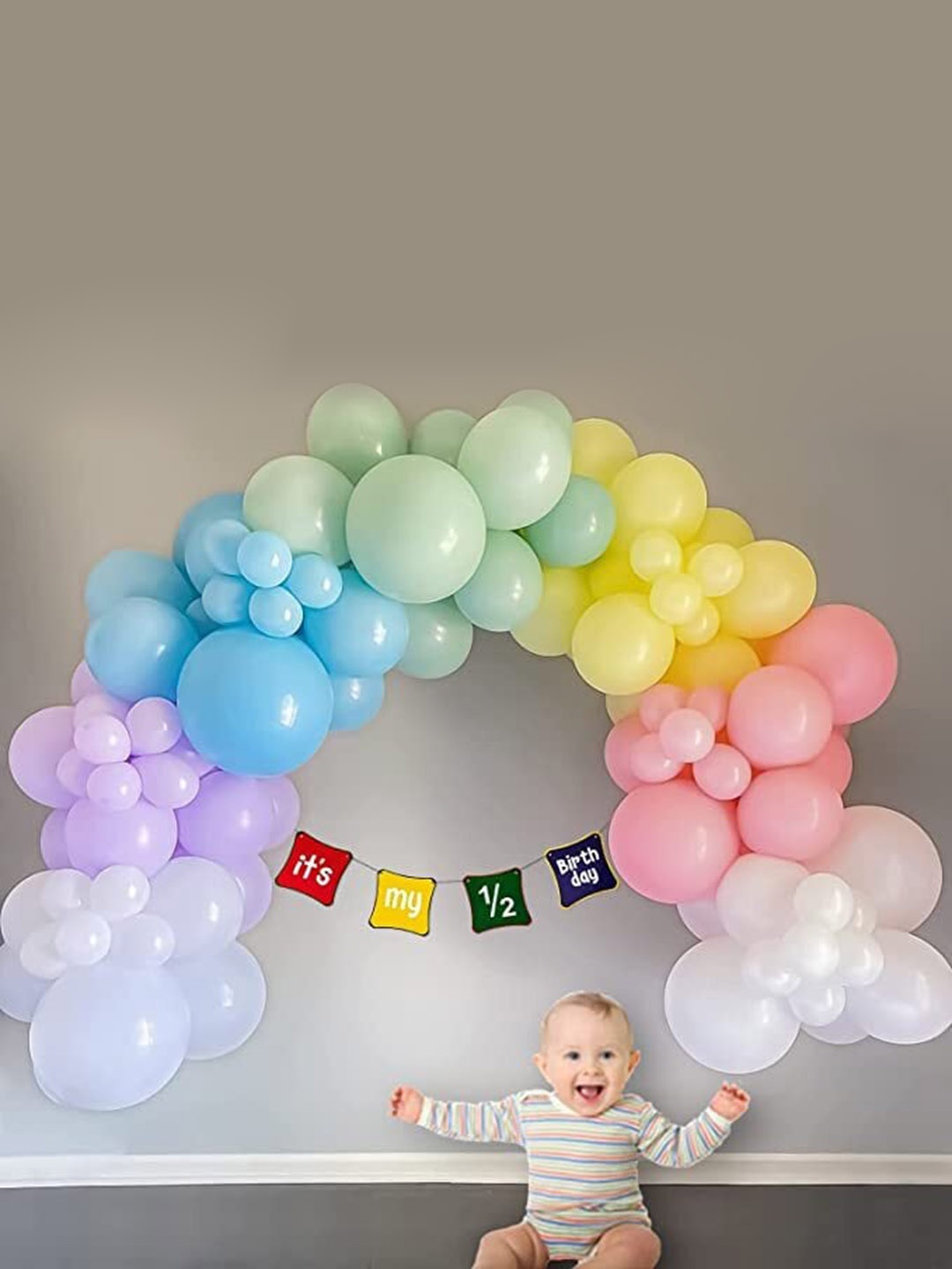 

Special You 63-pcs Purple & Blue Pastel Rainbow Theme Birthday Decoration