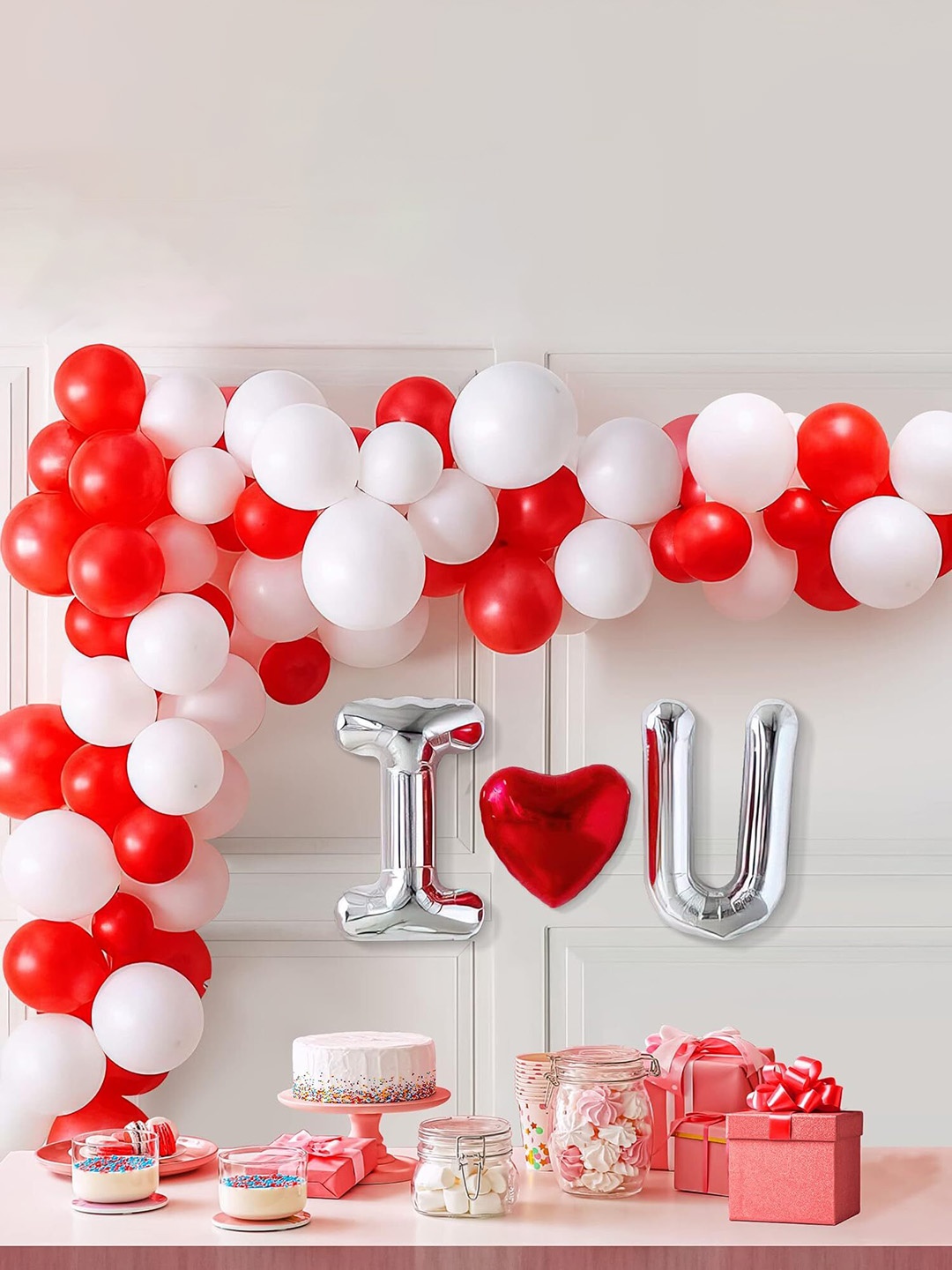 

Special You 40-pcs Red & White Balloons & I Love U Foil Balloon Valentine's Day Decoration
