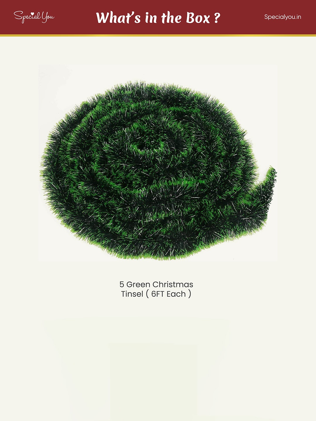 

Special You Green 5 Pieces Christmas Tinsel