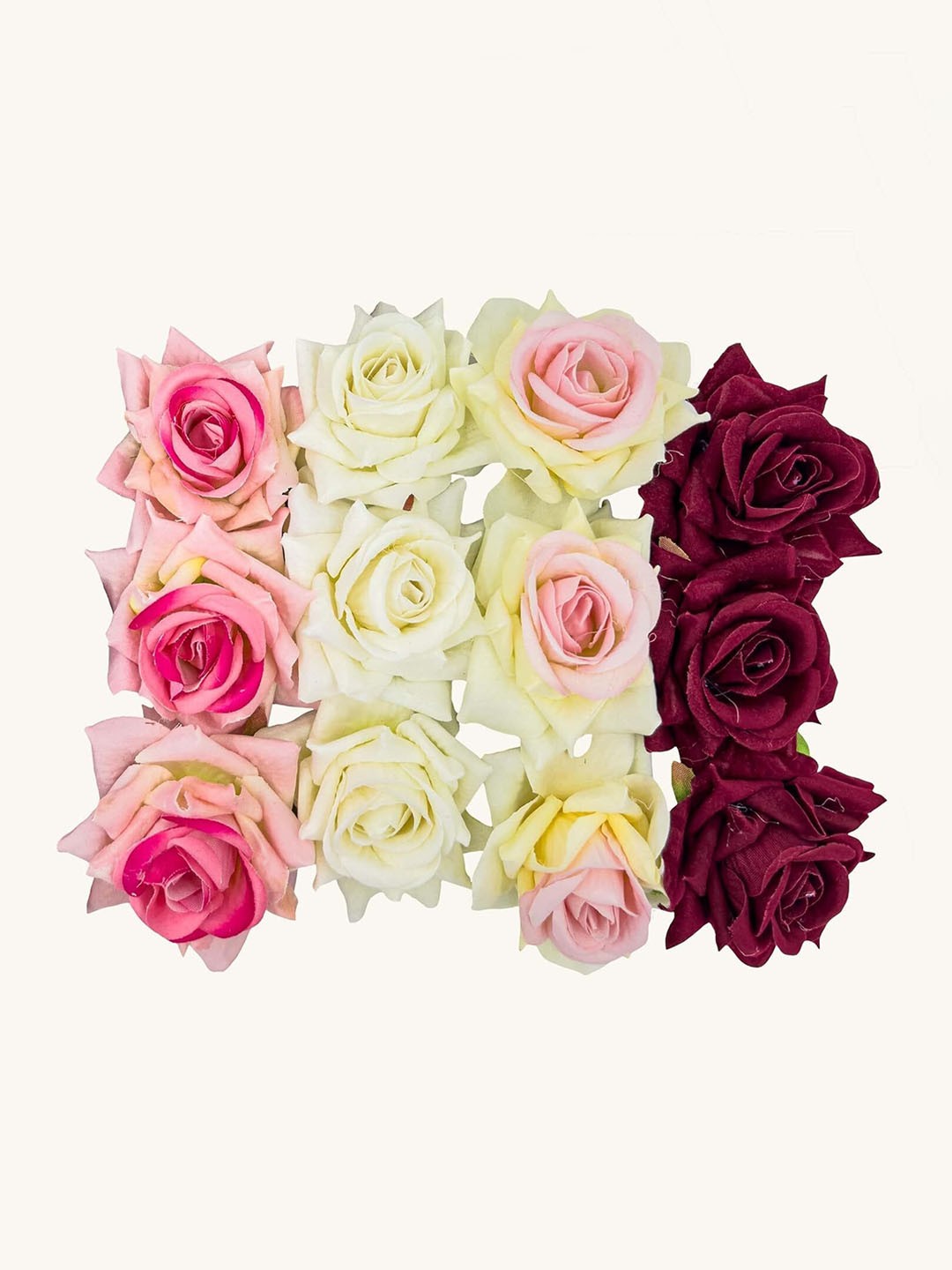 

Special You Pink & White 12-Pcs Artificial Rose Flowers For Festive Decor