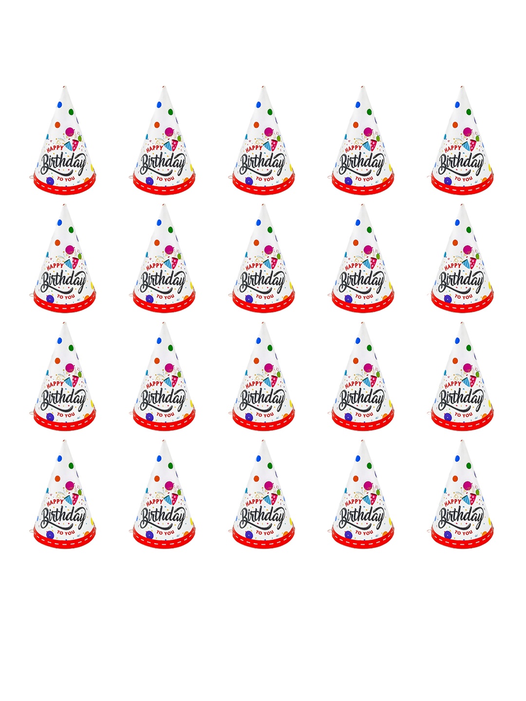 

Special You White & Red 20 Pieces Happy Birthday Caps