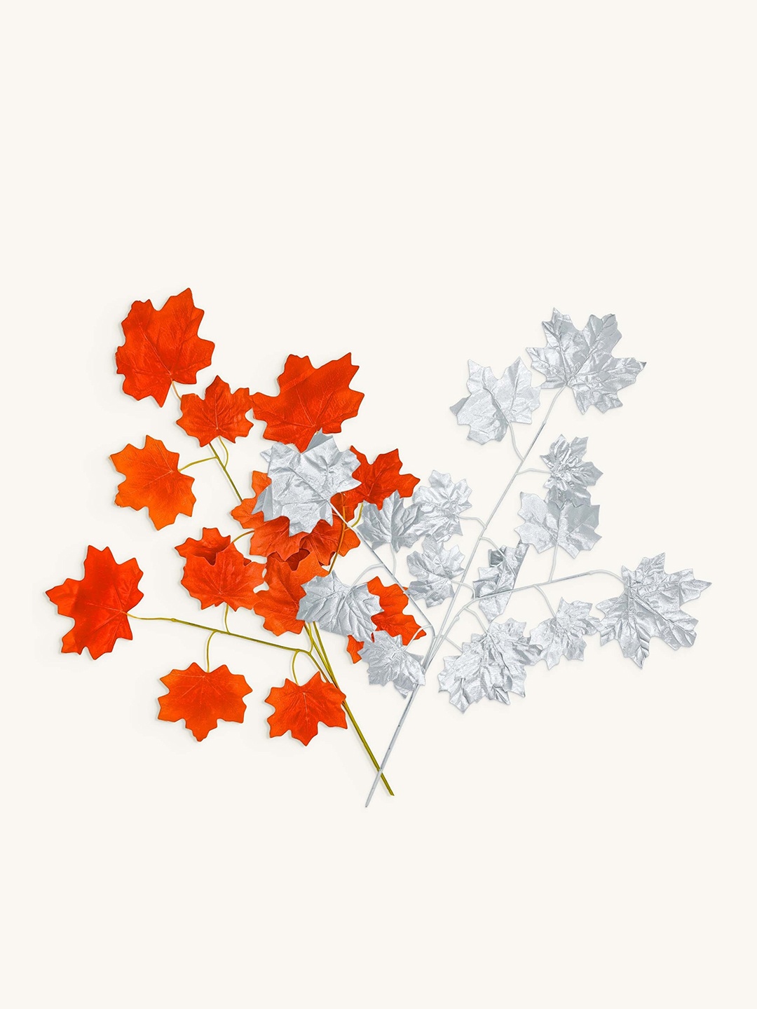 

Special You 6 Pcs Orange Maple Artificial Plants, Silver