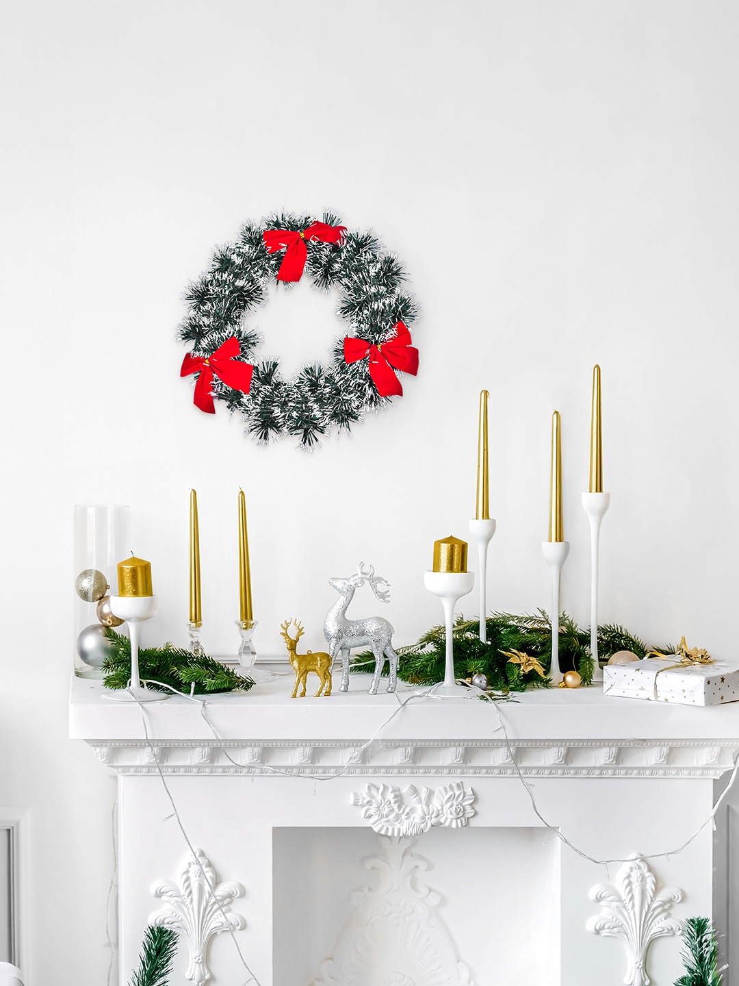

Special You Green & Red Christmas Wreath With Bow