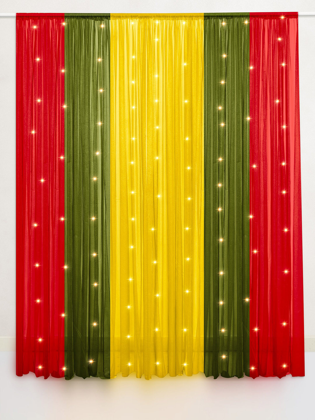 

Special You Green & Red 6 Pieces Sheer Long Door Curtains