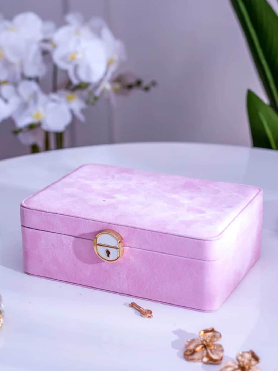 

THEDECORKART Pink Leather Jewellery Organiser