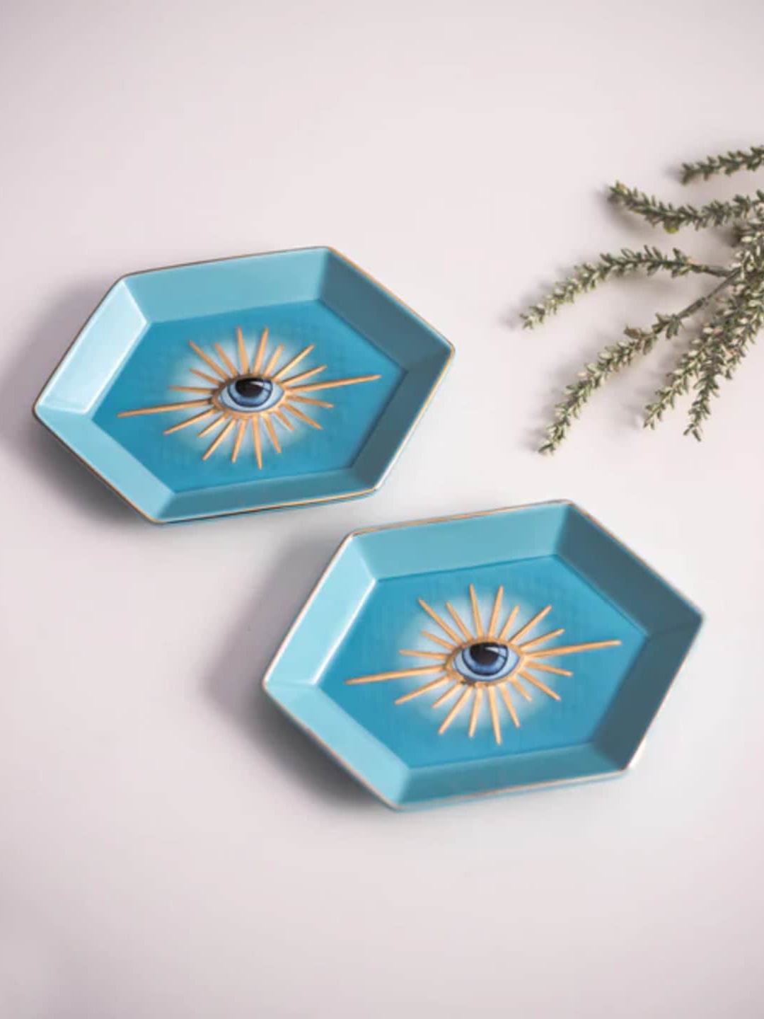

THEDECORKART Blue 2 Pieces Evil Eye Design Organizers