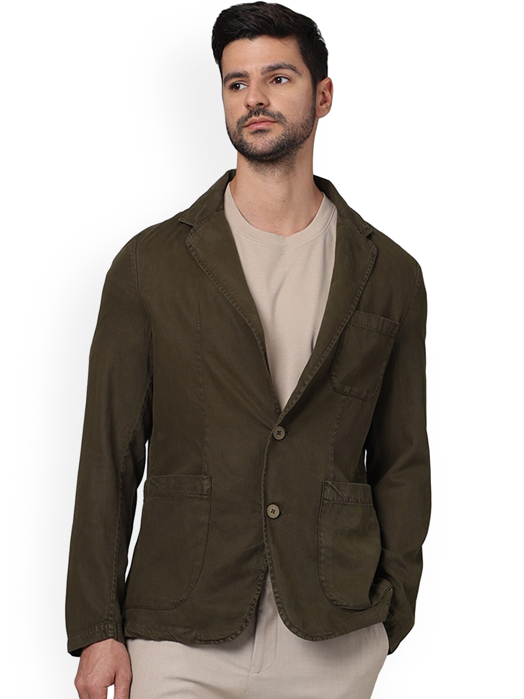 

Celio Regular Fit Cotton Casual Tailored Jacket, Olive