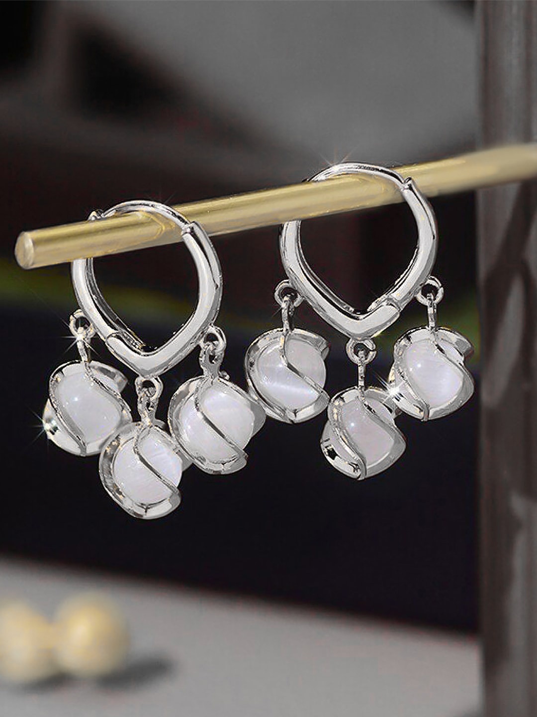 

PRIVIU Silver Plated Contemporary Hoop Earrings