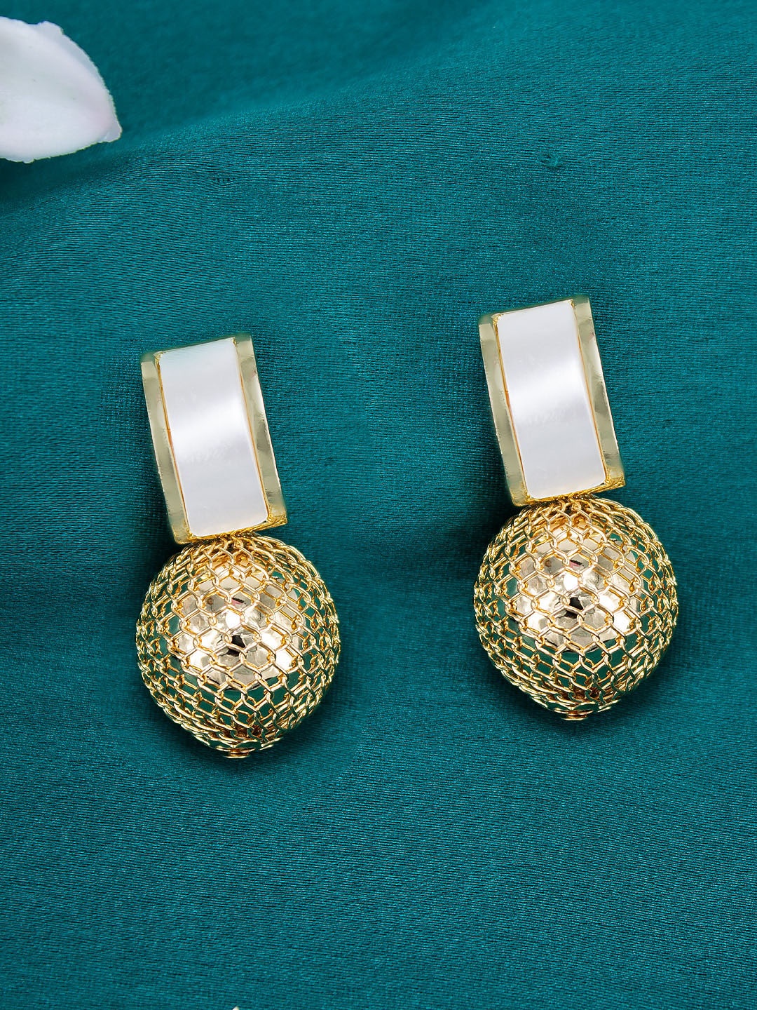 

PRIVIU Gold Plated Contemporary Drop Earrings