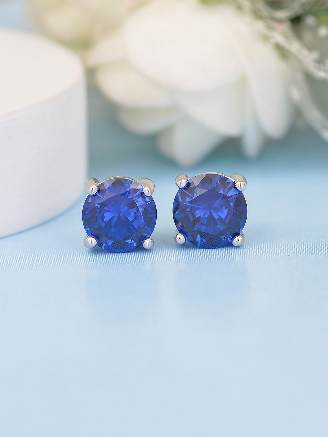 

Ornate Jewels 925 Sterling Silver Sapphire Stud Earrings
