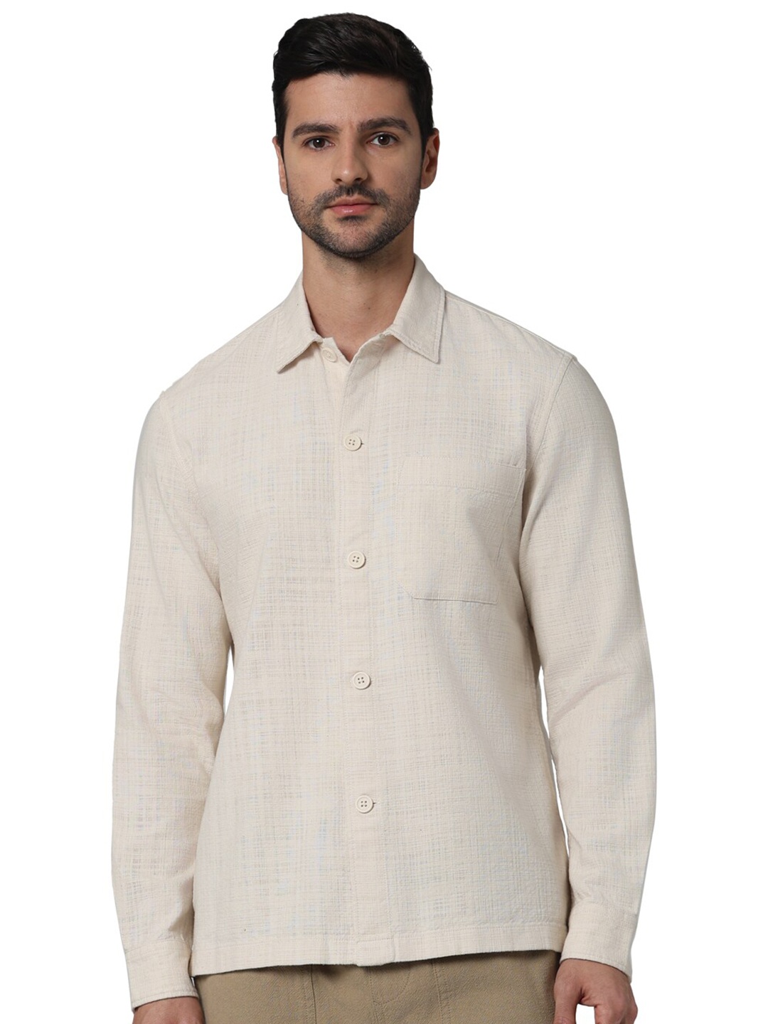

Celio Men Classic Cotton Casual Shirt, Off white