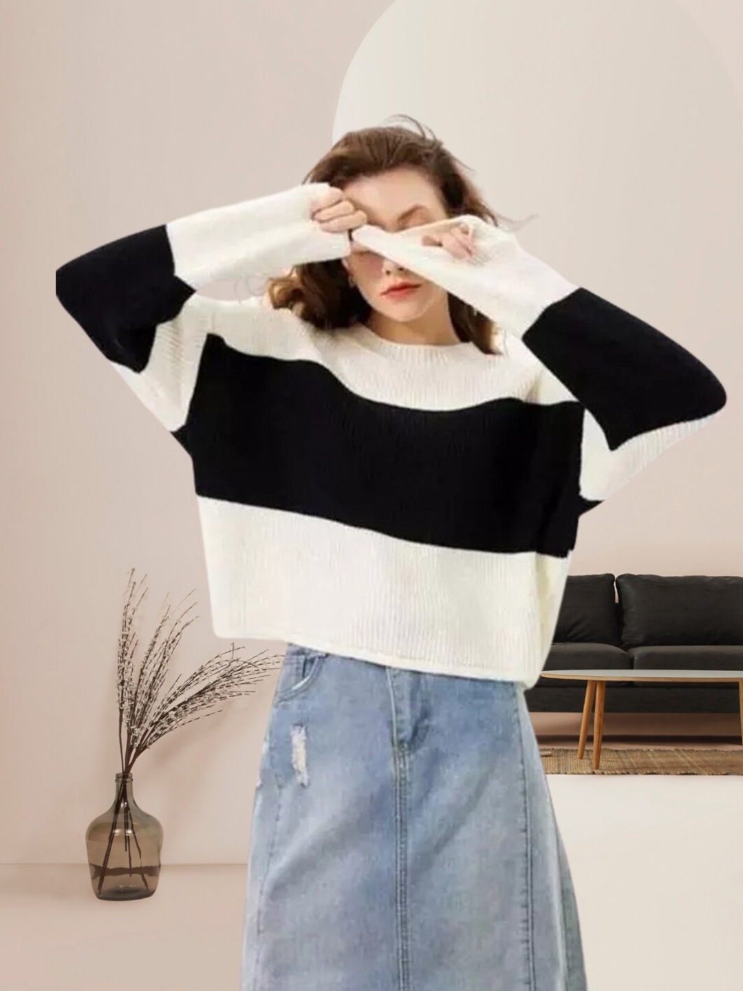 

BAESD Colourblocked Cape Sleeve Layered Top, White