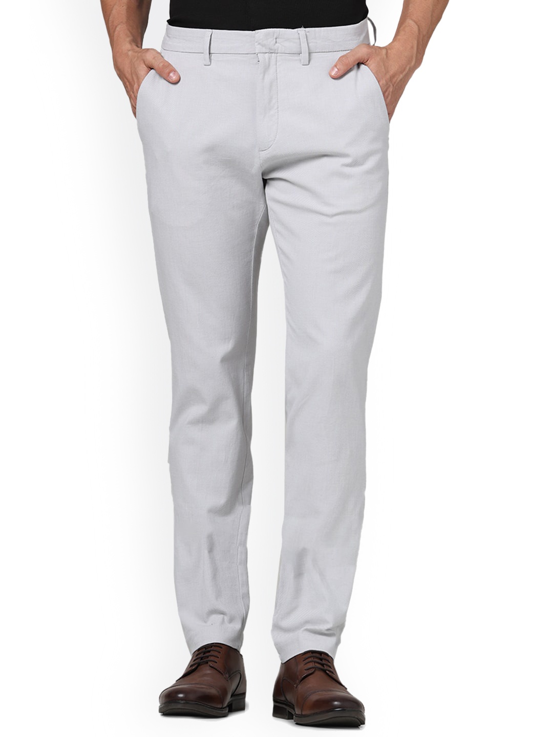 

Celio Men Slim Fit Mid-Rise Cotton Formal Trouser, Grey