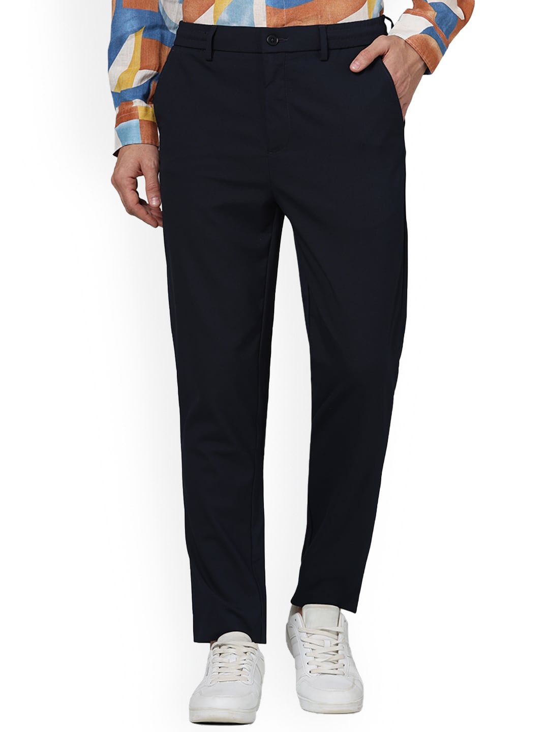 

Celio Men Mid-Rise Formal Trousers, Blue